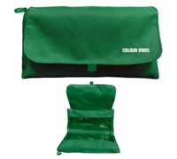Dohe - Estuche Escolar Doble - 2 Compartimentos con Cremallera, 3 Ventanas Transparentes, Tarjeta Rellenable con Horario, Espacioso 22x10x6,5 cm, Poliéster Resistente y Flexible - Verde