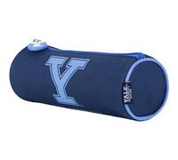 Dohe - Estuche Escolar Redondo - Cierre de Cremallera, Poliéster Resistente, 21x7,5x7,5 cm, Material Escolar - Yale University Navy - Azul