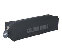 Dohe - Estuche Escolar Simple - 1 Compartimento, Portatodo Rectangular Multiusos, 21x6x6 cm, Cierre de Cremallera, Fabricado en Poliéster Resistente - Colour Vibes Negro