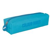 Dohe - Estuche Escolar Simple - 1 Compartimento, Portatodo Rectangular Multiusos, 21x6x6 cm, Cierre de Cremallera, Fabricado en Poliéster Resistente - Colour Vibes Cyan