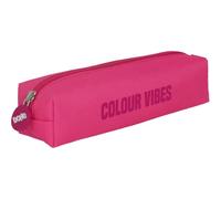 Dohe - Estuche Escolar Simple - 1 Compartimento, Portatodo Rectangular Multiusos, 21x6x6 cm, Cierre de Cremallera, Fabricado en Poliéster Resistente - Colour Vibes Rosa