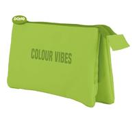 Dohe - Estuche Escolar Triple - 3 Compartimentos, Portatodo Multiusos, Medidas 23x12x2,5 cm, Cierre de Cremalleras, Fabricado en Poliéster Resistente - Colour Vibes Lima