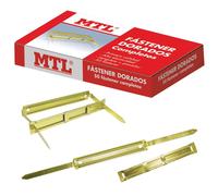 Dohe - Fasteners Metálicos Dorados para Encuadernación (50 uds.) - Con Lengüeta y Pasador - Material de oficina