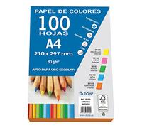 Dohe - Folios Color Naranja Intenso para Manualidades e Impresión (100 uds.) - Tamaño A4 - 80 g/m² - Material de oficina