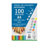 Dohe - Folios Color Verde Intenso para Manualidades e Impresión (100 uds.) - Tamaño A4-80 g/m² - Material de oficina