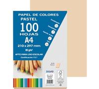 Dohe - Folios Naranja Pastel (100 uds.) - Papeles A4 (21x29,7 cm), Grosor 80 gr/m², Hojas para Imprimir, Dibujo, Manualidades, Decoración, Encuadernación