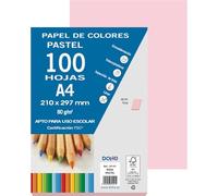 Dohe - Folios Rosa Pastel (100 uds.) - Papeles A4 (21x29,7 cm), Grosor 80 gr/m², Hojas para Imprimir, Dibujo, Manualidades, Decoración, Encuadernación