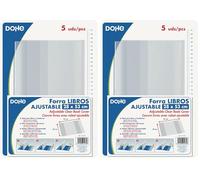 Dohe - Forro de Libros (5 uds.) - Medidas 28x53 cm, Láminas Ajustables Reposicionables, Hechos de PVC Grueso 120 Micras, Protectores Transparentes (Paquete de 2)