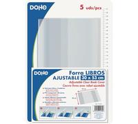Dohe - Forro de Libros (5 uds.) - Medidas 30x53 cm, Láminas Ajustables Reposicionables, Hechos de PVC Grueso 120 Micras, Protectores Transparentes