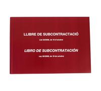 Dohe - Libro de subcontratación - Castellano y Catalán - Tamaño A4 apaisado (21x29,7 cm) - 10 hojas numeradas y autocopiativas - Material de oficina