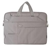 DOHE - Maletín para Portátil 15,6 Pulgadas - Bolsillo Principal Acolchado y 6 Bolsillos Extra, Asa Superior, Cinta para Carro, Poliéster Ligero y Repelente al Agua - Gris