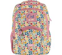 Dohe - Mochila Escolar Ergonómica - Gran Capacidad (20L), 6 Bolsillos, Compartimento para Portátil/Tablet, Correas para Carro - C'est La Vie