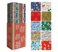 Dohe navidad expositor de 50 rollos de papel regalo - 10 diseños dife