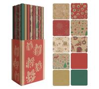 Dohe navidad kraft expositor de 50 rollos de papel regalo - 10 diseño
