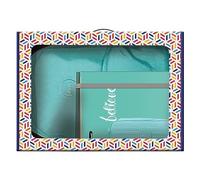 Dohe - Pack Material Escolar - Mochila Ergonómica 17 Litros, Carpeta A4 de anillas con 100 Hojas y Estuche Portatodo Doble - Material escolar - Color Verde - Pastel