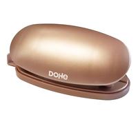 Dohe - Perforadora de Papel Soft Touch - 2 Agujeros con Distancia 80 mm, Capacidad 16 Folios, Tamaño Compacto 4x12,5x6 cm, Bandeja para Residuos, Guía para Regular Tamaño del Papel - Rose Golden