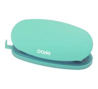 Dohe - Perforadora de Papel Soft Touch - 2 Agujeros con Distancia 80 mm, Capacidad 16 Folios, Tamaño Compacto 4x12,5x6 cm, Bandeja para Residuos, Guía para Regular Tamaño del Papel - Verde