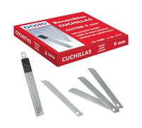 Dohe - Recambios Cuchillas para Cutter de 9 mm (100 uds.) - En estuche de plástico con tapa - Material de oficina