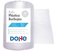 Dohe - Rollo Plástico de Burbujas - 50 cm (ancho) x 20 m (largo), Transparente, Ideal para Protección en Envíos, Mudanzas, Objetos Frágiles, Embalaje - Material de oficina