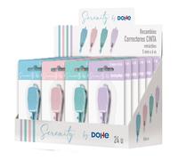 Dohe serenity expositor con 24 recambios de cinta correctora - 5mm x 6