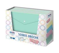 Dohe - Sobres con broches de botón (20 uds.) - Tamaño Folio Apaisado (33,5 x 23,5 cm) - 4 Colores