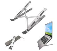 Dohe - Soporte Ordenador Portátil - Ajustable 7 Niveles, Antideslizante, Fabricado en Aluminio Resistente, Compatible 13-15.6”, Inclinación 15-45º, Color Plata