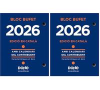 Dohe - Taco Sobremesa 2026 Catalán - Calendario de Escritorio Profesional, Formato Día Página, 12 Meses de Enero a Diciembre, Tamaño 8,5x11 cm, Material de Oficina (Paquete de 2)