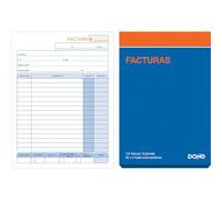 Dohe - Talonarios Facturas (10 uds.) - 50 Hojas Duplicadas (50 Hojas con 1 Copia), Tamaño A5 14x21 cm, Páginas Microperforadas, Con IVA y Recargo Equivalencia, Idioma Español, Material de Oficina