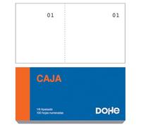 Dohe - Talonarios Vales de Caja (20 uds.) - Tamaño Bolsillo 10x5 cm, 100 Hojas Blancas Numeradas y Microperforadas, Blocs para Rifas, Concursos, Lotería, Taquillas, Material de Oficina