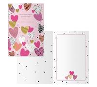 DOHE - Tarjetas de Felicitación Cumpleaños - Pack 6 unidades - Tamaño: 11,5x17 cm (cerrada) - Incluye sobre para guardar la tarjeta - Modelo Corazones