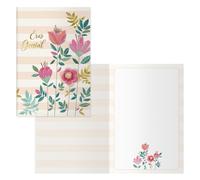 DOHE - Tarjetas de Felicitación Genéricas (Para cualquier momento y situación) - Pack 6 unidades - Tamaño: 11,5x17 cm (cerrada) - Incluye sobre para guardar la tarjeta - Modelo Tulipanes