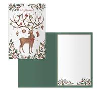 DOHE - Tarjetas de Felicitación Navidad - Pack 6 unidades - Tamaño: 11,5x17 cm (cerrada) - Incluye sobre para guardar la tarjeta - Modelo Reno