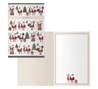 Dohe - Tarjetas de Felicitación Navidad - Pack 6 unidades - Tamaño: 11,5x17 cm (cerrada) - Incluye sobre para guardar la tarjeta - Modelo Papá Noel