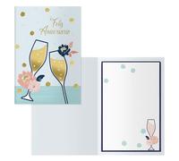 DOHE - Tarjetas de Felicitación Parejas, Bodas, Aniversarios, Novios - Pack 6 uds. - Tamaño: 11,5x17 cm (cerrada) - Con sobre para guardar la tarjeta - Modelo Brindis