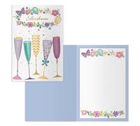 DOHE - Tarjetas de Felicitación Parejas, Bodas, Aniversarios, Novios - Pack 6 uds. - Tamaño: 11,5x17 cm (cerrada) - Con sobre para guardar la tarjeta - Modelo Copas