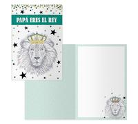 DOHE - Tarjetas Día del Padre (6 uds.) - Felicitación para Papás y Agradecimiento, Incluye sobre de Papel, Tamaño 11,5x17 cm, Tarjetas de Felicitación - Rey León