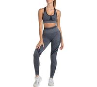 dohomiryo Conjuntos de Entrenamiento para Mujer 2 Piezas Bra + Leggings de Cintura Alta Conjunto de Yoga sin Costuras Trajes de Ropa Deportiva Gris oscuro S