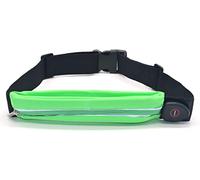 DoHTeck Riñonera reflectante LED - Bolsa deportiva unisex para correr con luz recargable USB, adecuada para corredores, mejor visibilidad al caminar y montar al aire libre, Green, Talla única