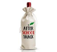 DOI-LANEE Bolsa de vino, material de lino de algodón, ajuste de cordón, 0,75 litros, bolsa de regalo de agradecimiento para profesores, regalo de fiesta de graduación, regalo de agradecimiento para
