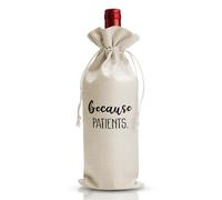 DOI-LANEE Bolsa de vino para enfermera, lino de algodón de 0,75 L, ajuste de cordón, decoración de fiesta de graduación, regalo de agradecimiento para enfermeras, regalo de graduación universitaria