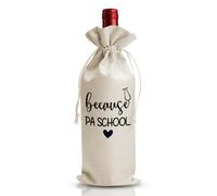 DOI-LANEE Bolsa de vino para enfermera, regalo divertido para asistente médico, lino de algodón, cordón, 0,75 L, blanco, para mujeres, recuerdo de fiesta