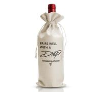 DOI-LANEE Bolsa de vino para médico, enfermera, practicante, regalo de graduación de arpillera, bolsa de lino de algodón reutilizable con cordón, decoración de fiesta de despedida de escuela de