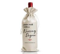 DOI-LANEE Bolsa de vino para regalo de graduación de enfermera, para mujeres, su prima practicante, combina bien con un título de enfermería, escuela de enfermería o escuela de medicina, decoración de