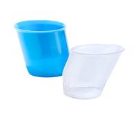 Doidy Juego de 2 tazas pequeñas para recién nacidos y bebés a partir de 0 meses, taza medidora abierta adecuada para agua y leche, diseño de taza de alimentación inclinada como alternativa al biberón