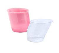 Doidy Juego de 2 tazas pequeñas para recién nacidos y bebés a partir de 0 meses, taza medidora abierta adecuada para agua y leche, diseño de taza de alimentación inclinada como alternativa al biberón