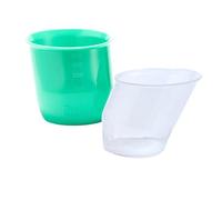 Doidy Juego de 2 tazas pequeñas para recién nacidos y bebés a partir de 0 meses, taza medidora abierta adecuada para agua y leche, diseño de taza de alimentación inclinada como alternativa al biberón