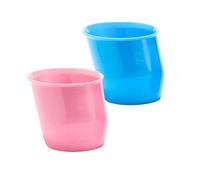 Doidy Juego de 2 tazas pequeñas para recién nacidos y bebés a partir de 0 meses, taza medidora abierta adecuada para agua y leche, diseño de taza de alimentación inclinada como alternativa al biberón