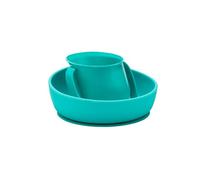 Doidy Juego de regalo de taza y cuenco, a partir de 6 meses, cuenco de silicona antideslizante con ventosa y taza abierta para entrenar y aprender a comer y beber, destete y alimentación esenciales