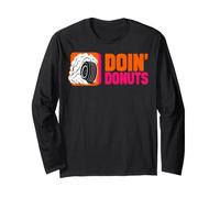 Doin' Donuts Funny Drift Racing Race Car Enthusiast Manga Larga