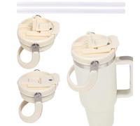 DOINEUFL 2 tapas Stanley Cup a prueba de fugas, tapas de repuesto Stanley Cup para 40 oz, tapa Stanley con 2 pajitas, tapa Stanley Flip Straw, accesorios cubierta para cierre Stanley Cup